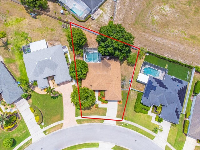 8023 Canyon Lake Cir, Orlando, FL 32835 - view of property location featuring a pool and property boundaries highlighted