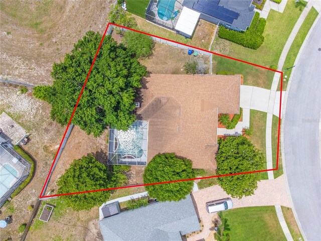 8023 Canyon Lake Cir, Orlando, FL 32835 - aerial overview of property's location featuring property parcel outlined
