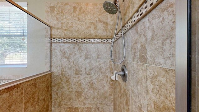 bathroom view of a tile shower