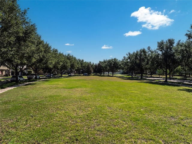 view of community featuring a lawn