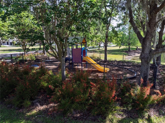 communal playground with fence