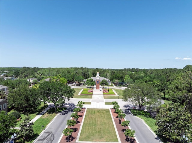 bird's eye view of a heavily wooded area