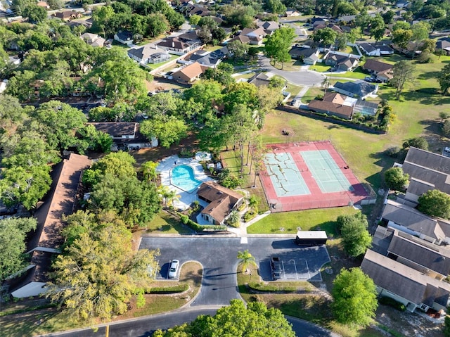 drone / aerial view with a residential view