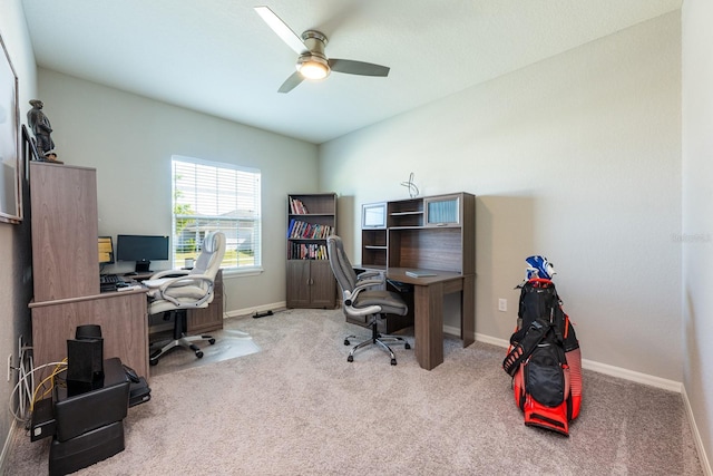 4231 Swan St, Haines City, FL 33844 - carpeted office featuring baseboards and a ceiling fan