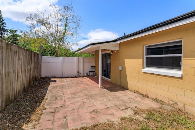 view of patio with a fenced backyard