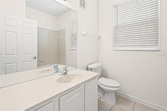 2484 San Tecla St Unit 106, Orlando, FL 32835 - bathroom with visible vents, baseboards, toilet, vanity, and tile patterned floors
