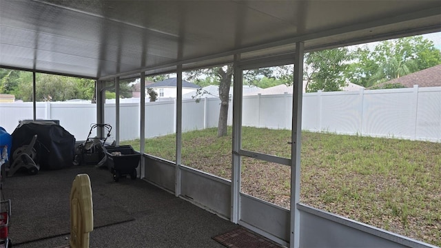 view of unfurnished sunroom