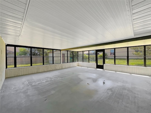 view of unfurnished sunroom