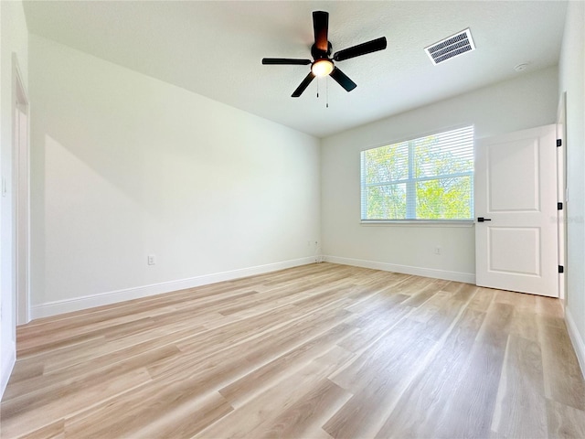 977 W Anderson Ln, Citrus Springs, FL 34434 - spare room featuring light wood finished floors, baseboards, and a ceiling fan