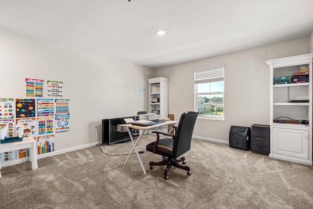 542 Patton Loop, Bartow, FL 33830 - carpeted home office featuring baseboards and a textured ceiling