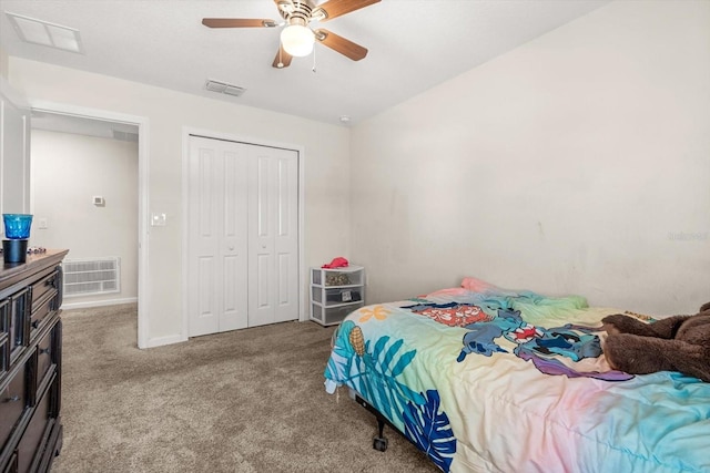 542 Patton Loop, Bartow, FL 33830 - bedroom featuring carpet, a closet, ceiling fan, and baseboards