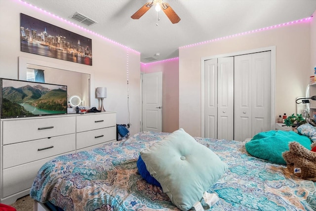 542 Patton Loop, Bartow, FL 33830 - bedroom featuring a closet and ceiling fan