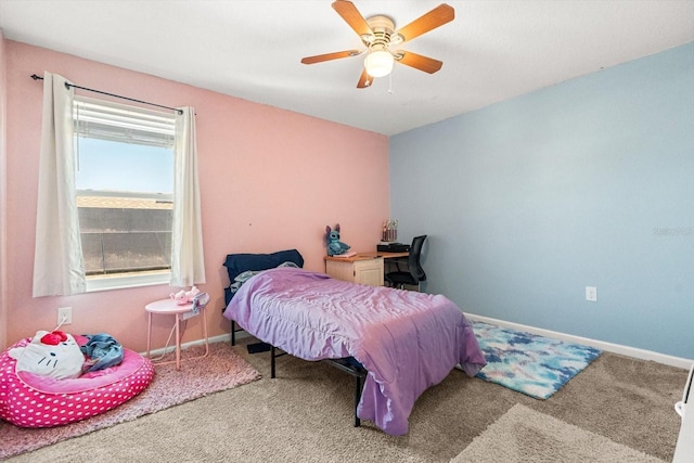 542 Patton Loop, Bartow, FL 33830 - bedroom featuring carpet, ceiling fan, and baseboards
