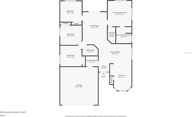 9301 Echo Run, Orlando, FL 32817 - room layout