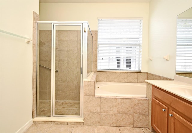 4626 Redmond Pl, Sanford, FL 32771 - full bathroom with a bath, a shower stall, plenty of natural light, and vanity
