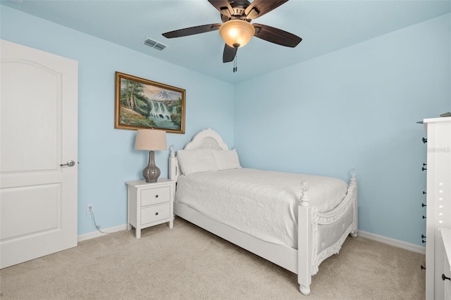 7837 Bostonian Dr, Winter Garden, FL 34787 - bedroom featuring a ceiling fan, baseboards, visible vents, and light carpet