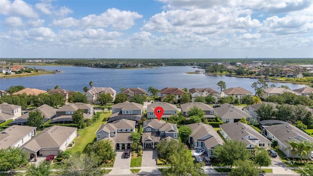 7837 Bostonian Dr, Winter Garden, FL 34787 - drone / aerial view featuring a water view and a residential view