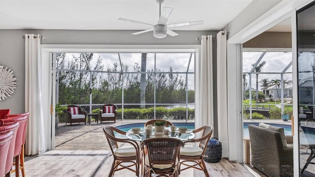 view of sunroom