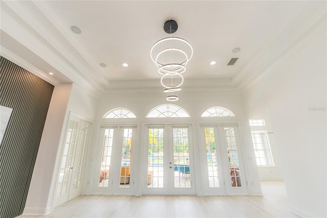 6550 Cartmel Ln, Windermere, FL 34786 - interior space with french doors, visible vents, recessed lighting, crown molding, and baseboards