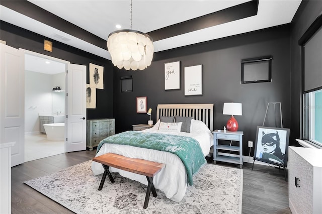 14749 Walcott Ave, Orlando, FL 32827 - bedroom featuring visible vents, recessed lighting, an inviting chandelier, and wood finished floors