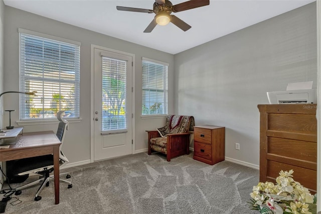 861 Taramundi Dr, Oviedo, FL 32765 - office featuring baseboards, carpet, and a healthy amount of sunlight