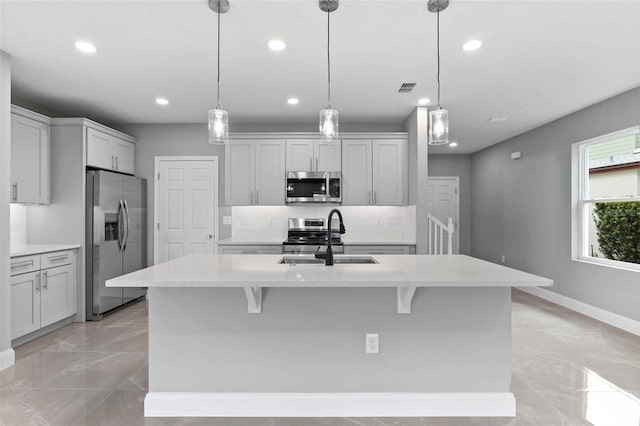 3 Orange Blossom Dr, Eustis, FL 32726 - kitchen featuring recessed lighting, stainless steel appliances, visible vents, and a sink