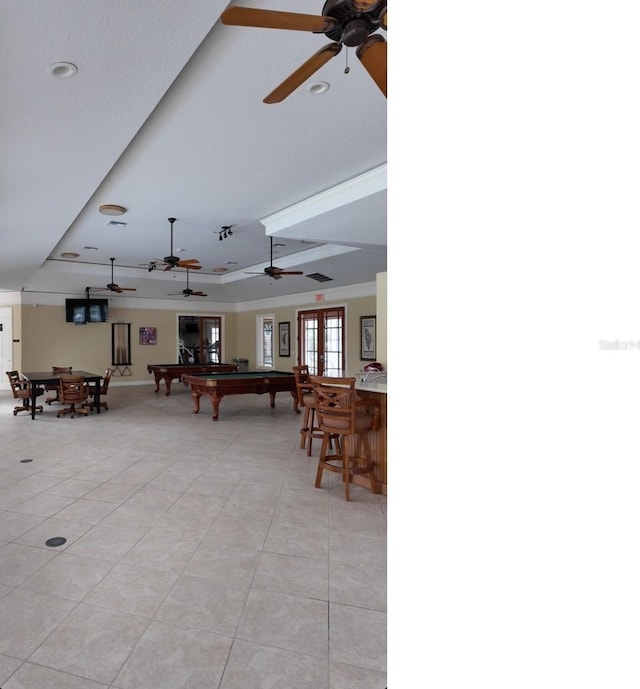 528 Bridgeford Crossing Blvd, Davenport, FL 33837 - view of patio / terrace with ceiling fan, a bar, french doors, and outdoor dining space