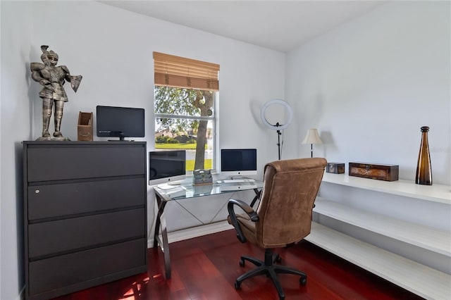 office area featuring wood finished floors