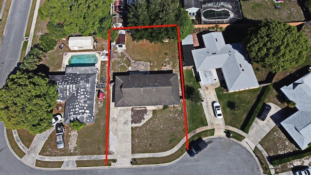 birds eye view of property featuring a residential view