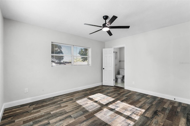 505 Lake Shore Dr, Maitland, FL 32751 - unfurnished bedroom featuring a ceiling fan, baseboards, and dark wood-style flooring