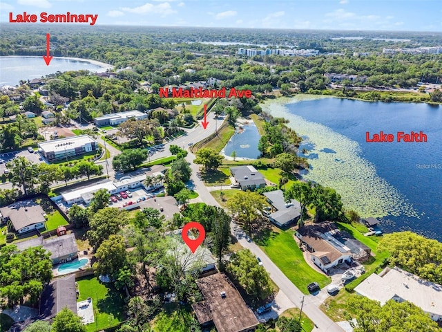 505 Lake Shore Dr, Maitland, FL 32751 - drone / aerial view featuring a water view