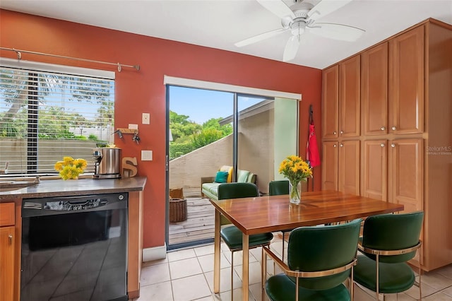 600 Fallsmead Cir, Longwood, FL 32750 - dining room with light tile patterned floors and a ceiling fan