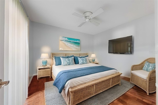 600 Fallsmead Cir, Longwood, FL 32750 - bedroom with wood finished floors, baseboards, and ceiling fan