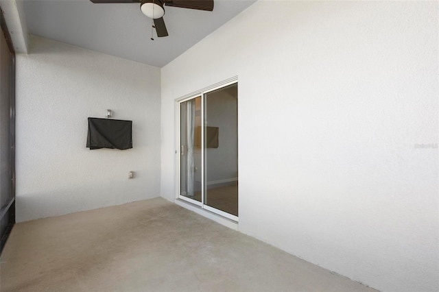 view of patio with ceiling fan