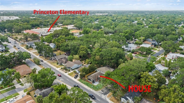 aerial view featuring a residential view