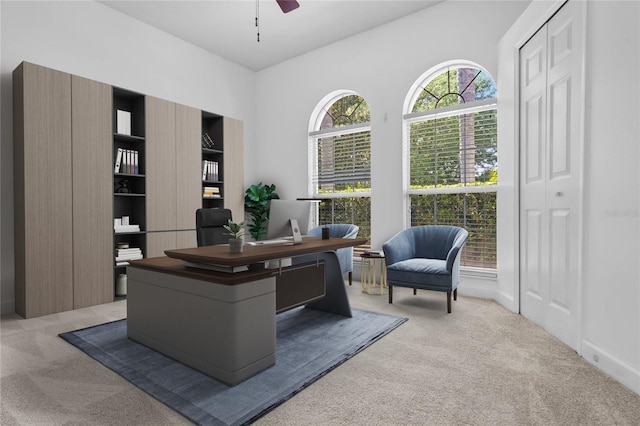 1803 Glenbay Ct, Windermere, FL 34786 - office area with carpet and ceiling fan