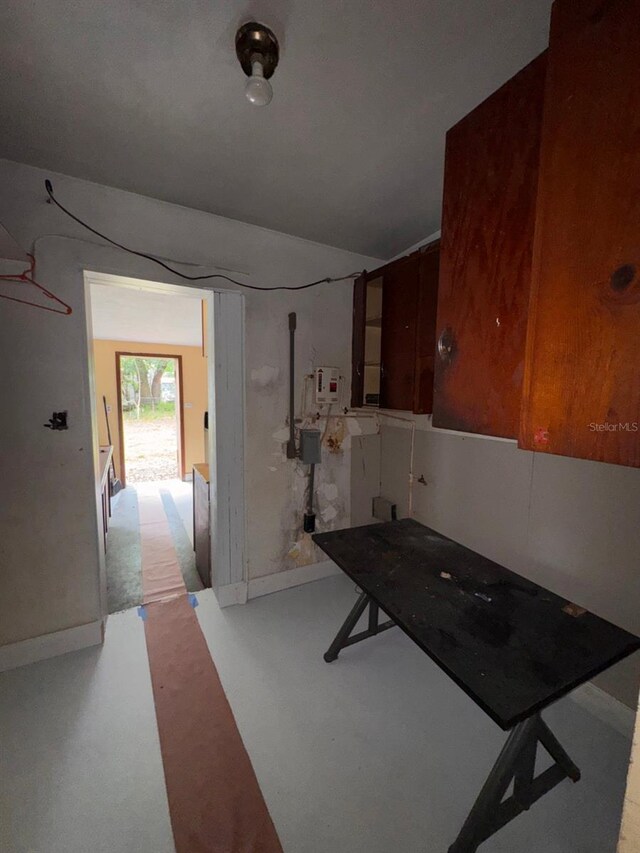 interior space with concrete flooring