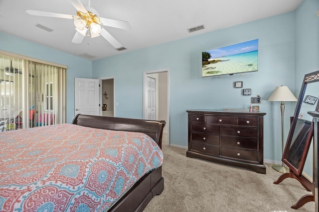 235 Largovista Dr, Oakland, FL 34787 - bedroom featuring carpet flooring, visible vents, baseboards, and ceiling fan