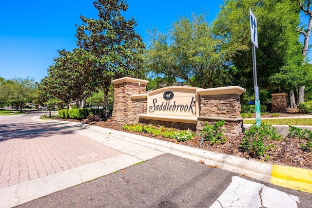 view of community sign