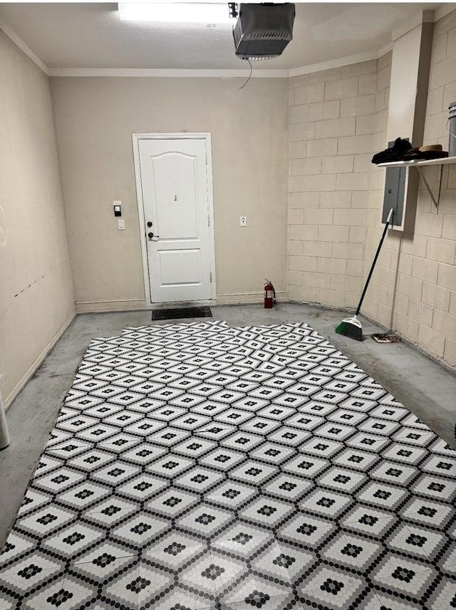 garage featuring a garage door opener