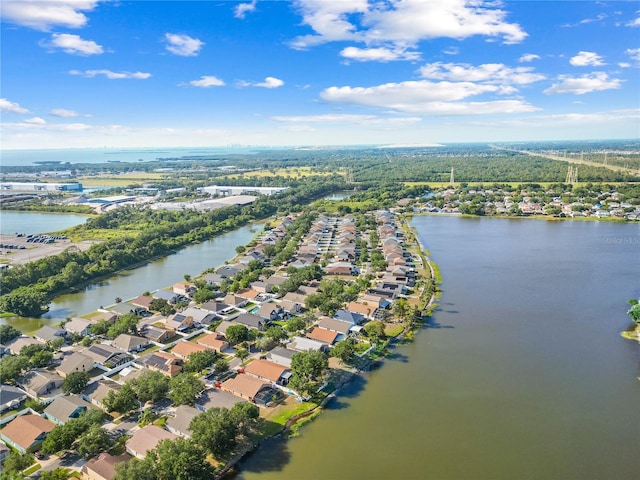 12511 Lake Vista Dr, Gibsonton, FL 33534 - bird's eye view featuring a water view and a residential view