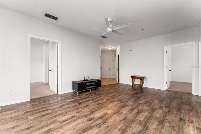 4897 Cypress Woods Dr Unit 6314, Orlando, FL 32811 - unfurnished living room with visible vents, ceiling fan, wood finished floors, and baseboards