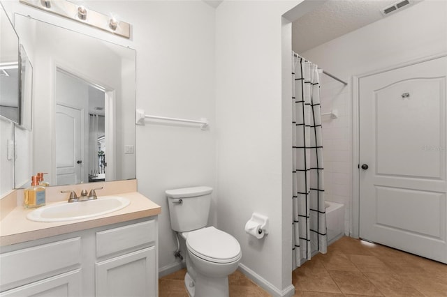 4897 Cypress Woods Dr Unit 6314, Orlando, FL 32811 - full bathroom featuring vanity, tile patterned flooring, toilet, shower / bathtub combination with curtain, and visible vents