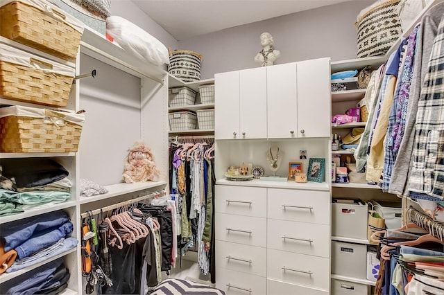 view of walk in closet