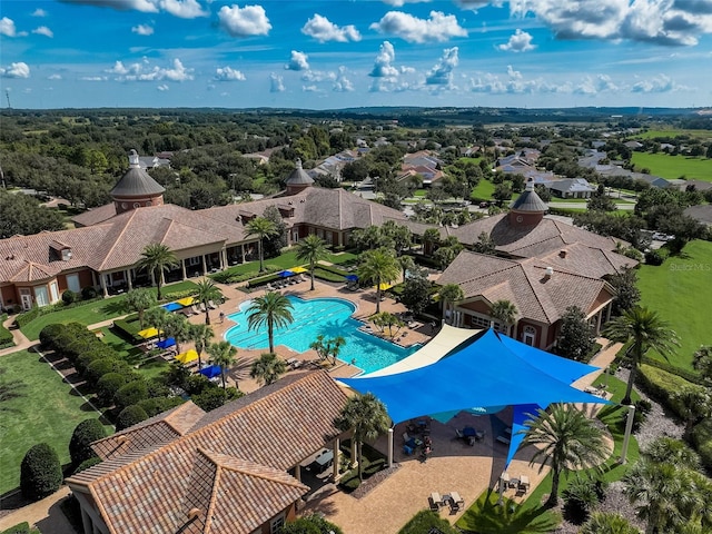 aerial view featuring a residential view
