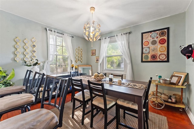 1204 N Shore Dr, Jacksonville, FL 32208 - dining space featuring plenty of natural light, a chandelier, and wood finished floors
