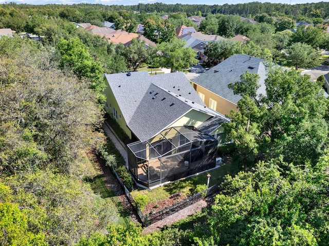 aerial view with a residential view