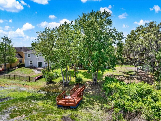 view of yard featuring fence