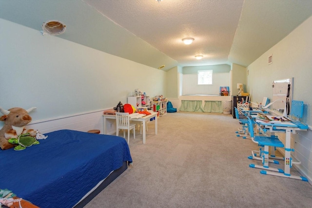 4556 Serna Ave, Malabar, FL 32950 - carpeted bedroom featuring lofted ceiling and a textured ceiling