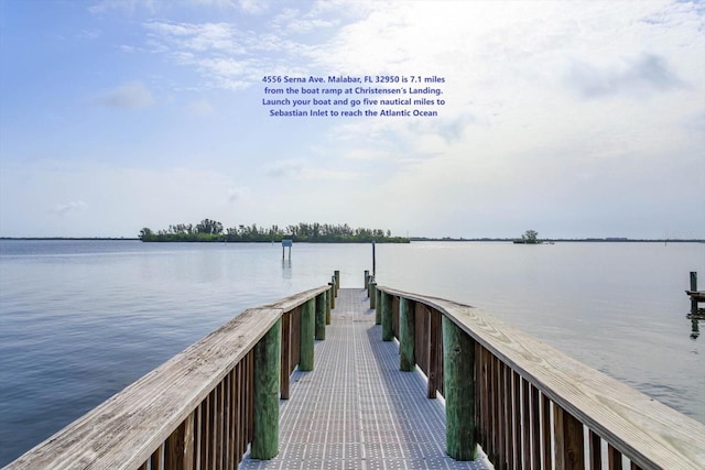 4556 Serna Ave, Malabar, FL 32950 - dock area featuring a water view